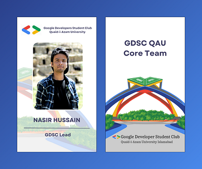 Team ID Cards- GDSC QAU graphic design