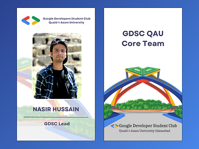 Team ID Cards- GDSC QAU graphic design