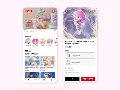 POPMART - APP DESIGN app appdesign colorful concept conceptapp cute design mobileapp popmart toy toys ui uiuxdesig ux