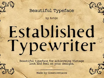 Established Typewriter Font versatile
