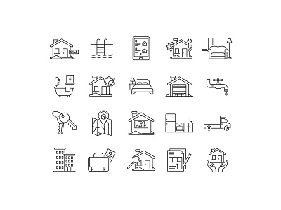 Real Estate Relocation Icons icon design icon set real estate real estate relocation relocation vector icon