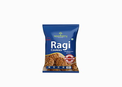 Ragi Cookies Pouch Design box design brand design branding cookies cookies packaging food packaging indian cookies indian food packaging label design logo design namkeen packaging pouch design pouch packaging ragi cookies