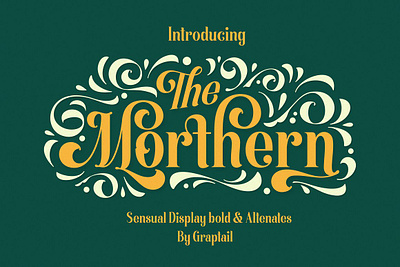 Morthern Font + Extras alternates bold font classic font display font fancy fonts groovy ornaments retro serif various