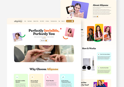 Clear Aligner Website Design aligner bestwebsite clearalignerwebsitedesign coulourfulwebsite design dribble website