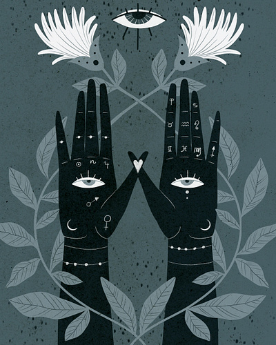 Hands with eyes | magic digital illustration | mystical art dark digital eyes fairytail fantasy flat floral flowers hand drawn hands illustration magic mystic occult procreate spiritual