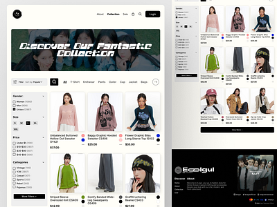 Eolgul Streetwear - Streetwear Market Place Collection Page branding design fashion store website graphic design illit korea newjeans nmixx streetwear website ui typography ui uiux user interface web uiux website