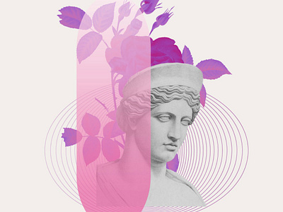 Goddess Hera | Feminine digital collage antique art collage digital floral flowers goddess head hera leaves mystic mythology sculpture woman