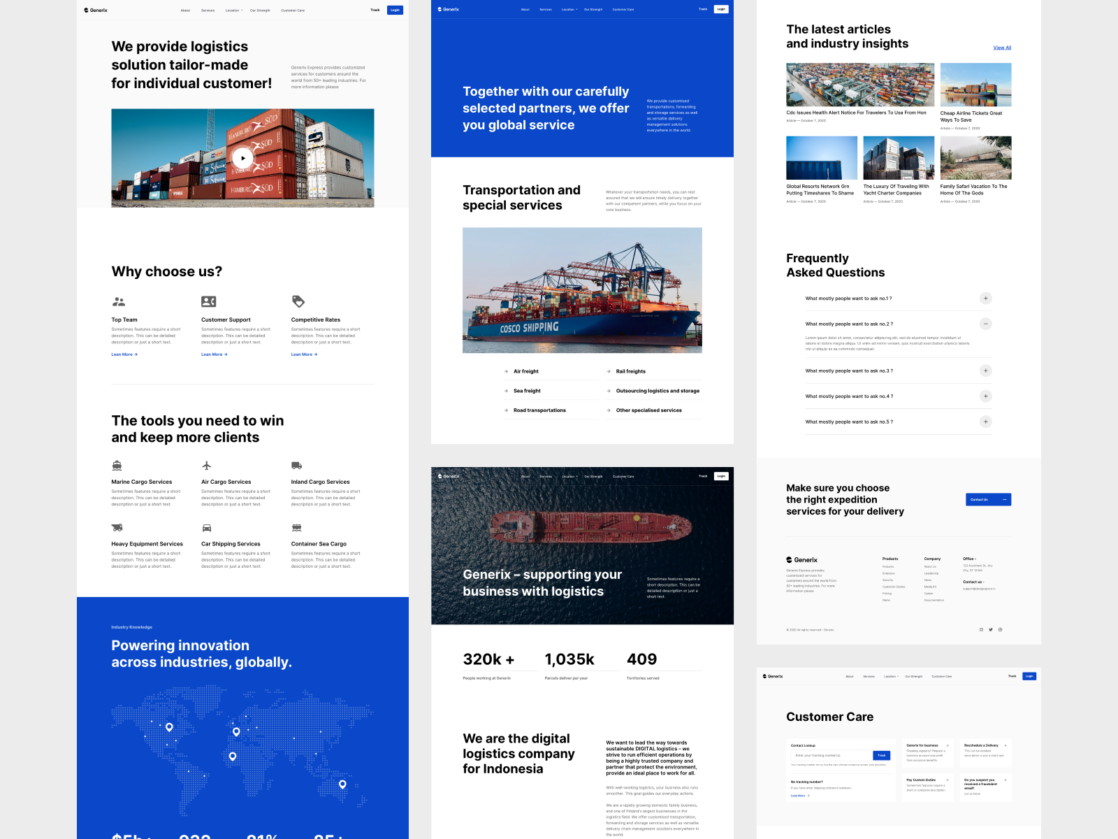 Example of Shipping & Logistics Website Design