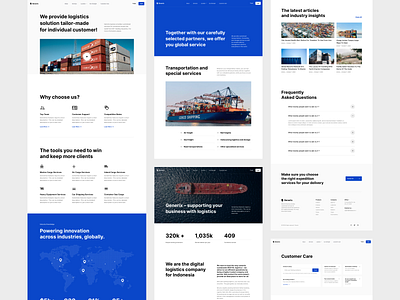 Shipping & Logistics Website Design b2b service business services business website cargo services corporate website customer support faqs figma template freight services global logistics homepage industry insights landing page logistics website professional web design responsive design shipping and logistics shipping services transportation solutions web design