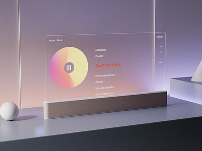 Home Hub - Transparent Screen Concept 3d animation blender concept design smart home ui ui design