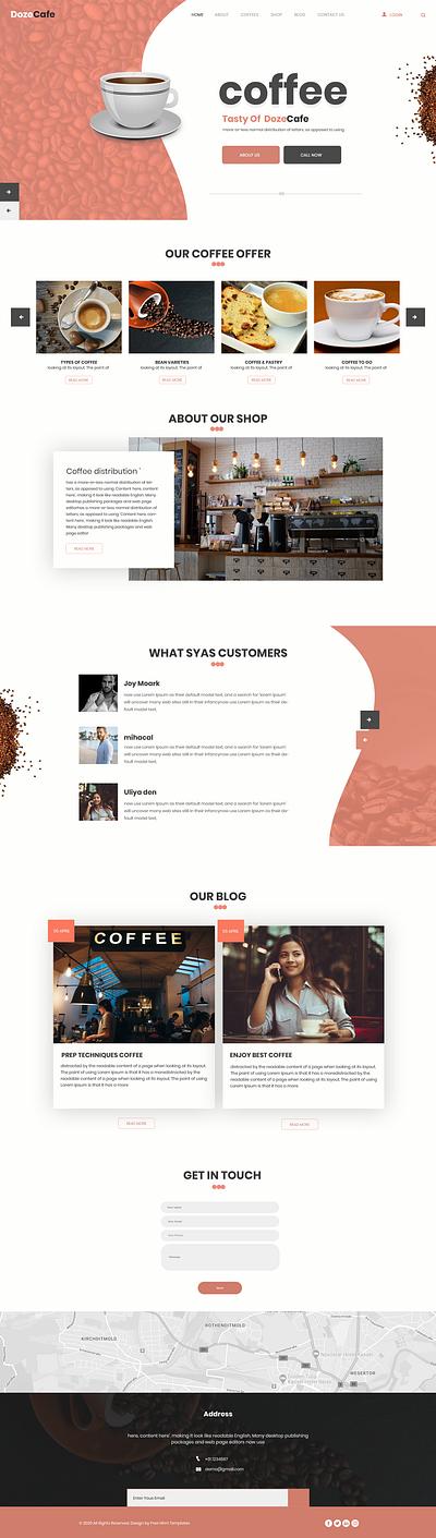 Coffee Shop Website coffee shop website graphic design ui