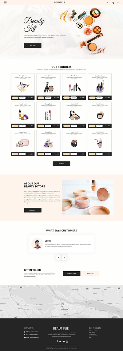 Beauty Store website beauty store website graphic design ui