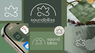 Soundbliss App app brand identity branding design graphic design illustration lettering logo minimalist modern typography ui vector