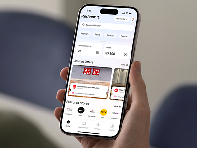 RedeemIt - Voucher Mobile App buying clain coupon cupouns design discount discounts app experience figma giftcard app mobile app nija promo redeem store ui voucher voucher app voucher mobile vouchwe mobile app