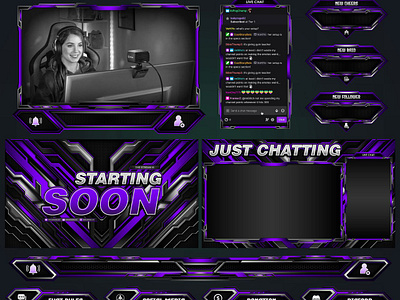 Purple Vibes Overlay - Clean Overlay | Stream Overlays Package purple theme panel