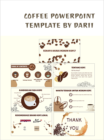 Coffee Themed Powerpoint Template Set branding graphic design powerpoint template slide