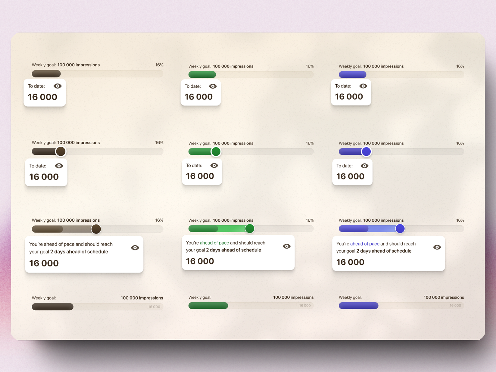 Progress bar UI exploration by Nathan Simula on Dribbble