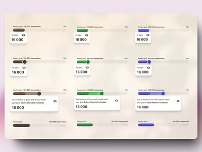 Progress bar UI exploration bar goal graphic design inner shadow noise product progress bar saas shadow stats ui