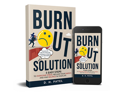 Burnout Solution - Book Cover Design amazon book balance book book cover book cover art book cover design burnout burnout solution cover design ebook ebook cover graphic design hr illustration mental health non fiction self help stress work life workplace