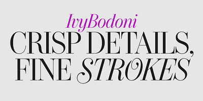 IvyBodoni font branding design display font editorial design fashion ivy foundry magazine typography