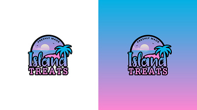 ISLAND TREATS - Custom Logo adobr art beach branding creative logo custom logo design designing graphic graphic design island logo logo design plam tree professional logo sidlogodesign sunset typography water