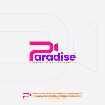 Paradise Capture Company Logo brand branding creative design graphic design illustration logo logo design p p letter logo p logo p media p media logo