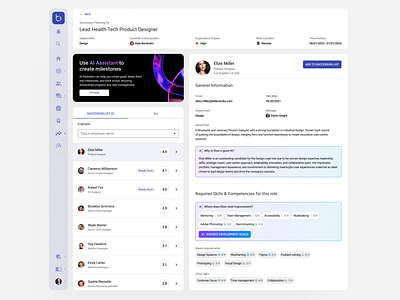 Betterworks ✨AI-powered succession planning 3d ai application button card dashboard design graphic design hr illustration list navbar navigation product design progress sidenav tags ui ui design ux