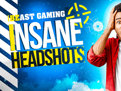 BEAST GAMING INSANE HEADSHOTS THUMBNAIL DESIGN advertising thumbnails attractive thumbnails eye catching thumbnails gaming gaming channels graphic design thumbnails typography youtube youtube thumbnails youtubers