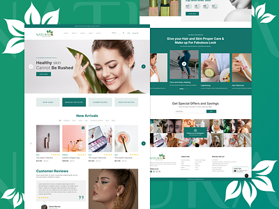 🍃Natural : Beauty By Nature beauty branding design graphic design ui user interface ux