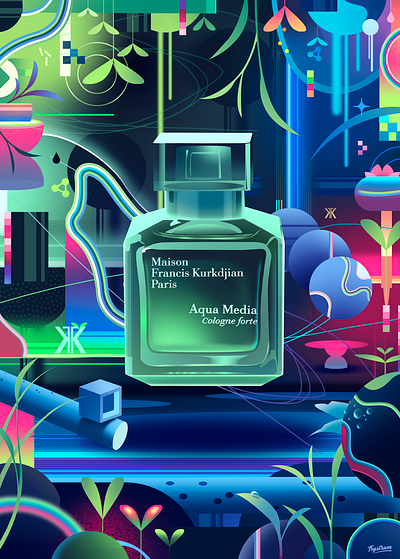 Aqua Media : Maison Francis Kurkdjian branding design edition france fresh illustration limited luxe luxury outlet parfum parfumerie perfume product