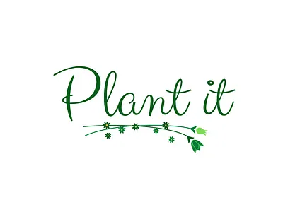 Plant it - A Logo 2d beautiful logo branding flower graphic design grass green flower logo green logo lily logo plant plant it logo plantation app rose