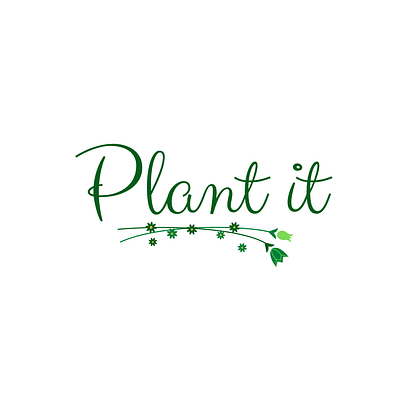 Plant it - A Logo 2d beautiful logo branding flower graphic design grass green flower logo green logo lily logo plant plant it logo plantation app rose