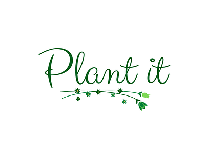 Plant it - A Logo 2d beautiful logo branding flower graphic design grass green flower logo green logo lily logo plant plant it logo plantation app rose