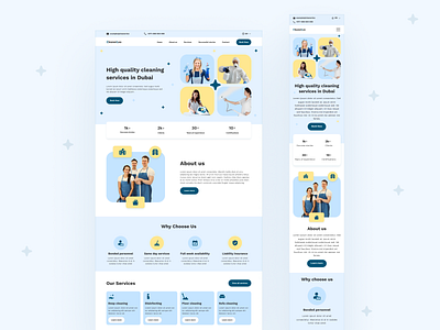 Cleaning company responsive website cleaning cleaning company responsive website ui uiux ux design web design