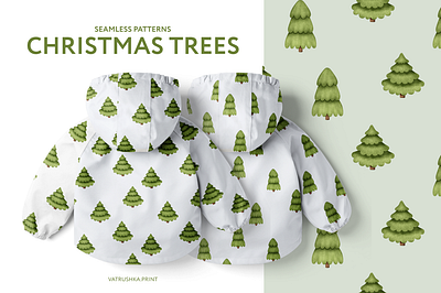 Seamless Patterns Christmas Trees christmas clip art fabric graphic illustration kids wear pattern