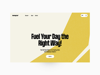 Morning Fuel® — Web Concept branding design illustration interface oatmeal shop typography ui web webdesign yellow