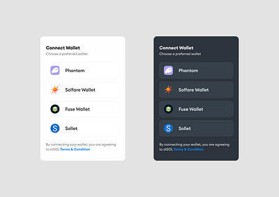 Connect Wallet - Modal crypto crypto wallet dashboard defi degen design modal phantom pop up solana token ui ui design web 3 web 3 design website