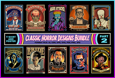 Classic Horror Designs Bundle 2 best horror