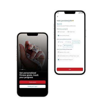Fitness App Onboarding mobile app ui ux