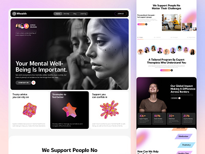 Meditation Health Care Website Design branding figma design focotik healthcare landing page design medical wbesite meditation mental health ui ui ux design ux website design