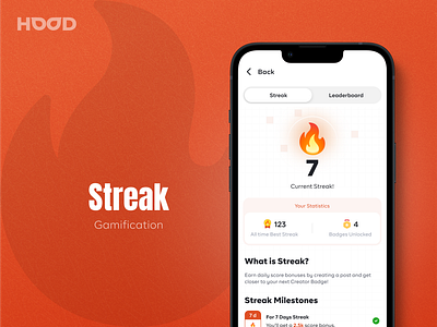 Streak - Gamification in Hood 🎮🚀 design figma fire product product design streak streak feature ui uiux