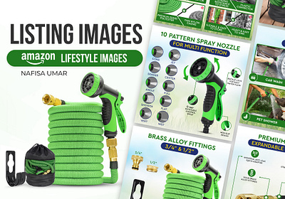 Premium Garden Hose || Amazon A+ Infographics amazon amazon infographics amazon listing images amazon listing infographics amazon product branding design enhance brand content graphic design image editing listing design