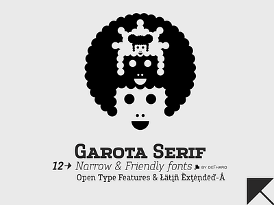 Garota Serif Fonts arrows bitcoin display editorial headtitles italics logos narrow open type packaging serif slab small caps