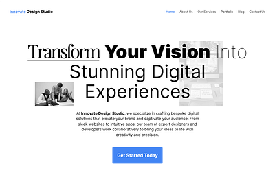 Innovate Design Studio Hero Section branding design herosection ui uiux userinterface ux webdesign website