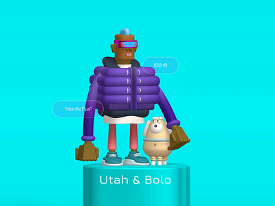 Utah & Bolo 3d animated animation apple bolo branding character dog game design graphic design haloween illustration ios monster nikolaobradovic ondsn pixar spline utah video