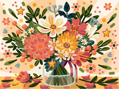 Bouquet bouquet color coloring book digital art flower illustration spring summer