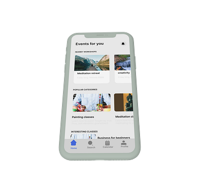 Event workshops and categories app events mobile ui uiux