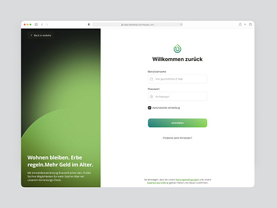 Login page chart clean dashboard design germany glass gradient green home home page input login offer real estate realstate rigester tab ui uidesign uiux