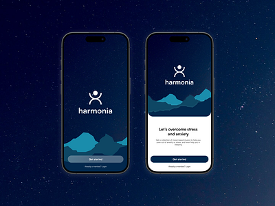 Onboarding screen concept for Lofi-music app app app design application dark mode design get started logo meditation mobile mobile app mobile app design onboarding onboarding screen ui ux