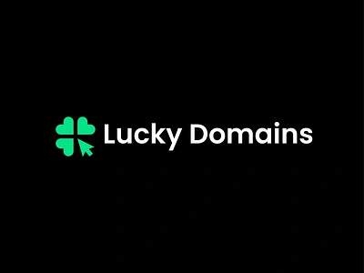 lucky domains branding clover domain flower internet logo luck lucky plant website